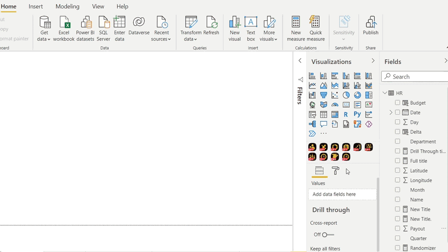 setting up a power bi donut chart